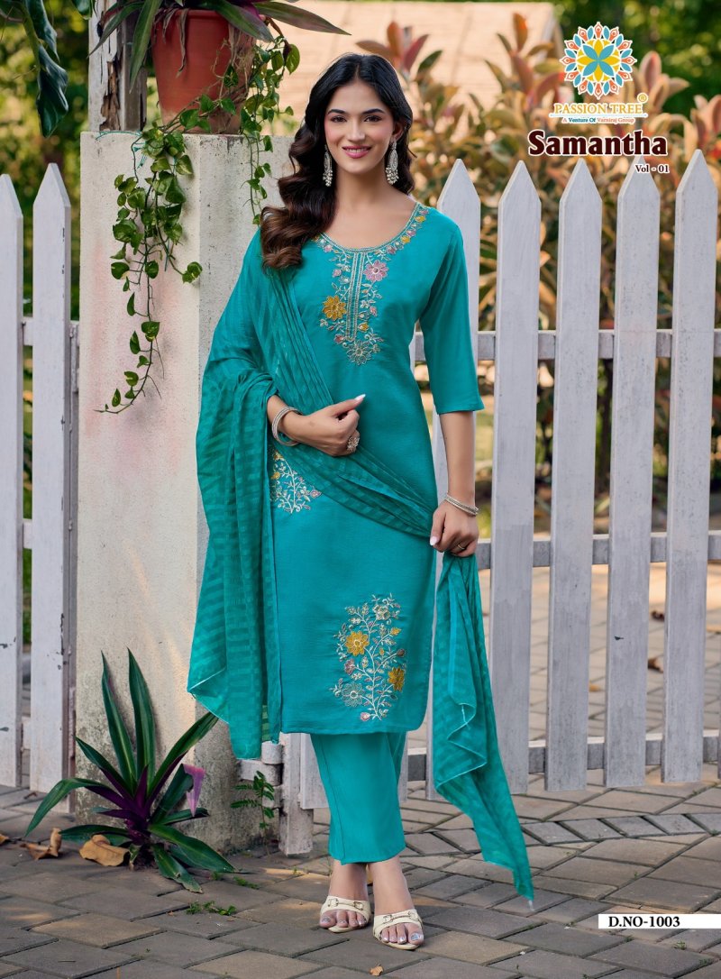 Samantha Vol 1 By Passion Tree Roman Kurti With Bottom Dupatta 